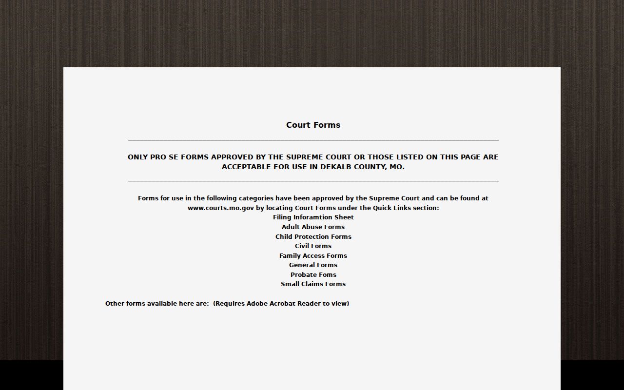 DeKalb County official court forms page
