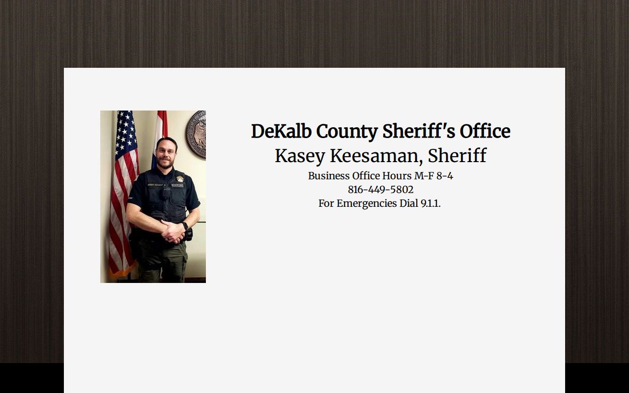 Official DeKalb County Sheriff contact page